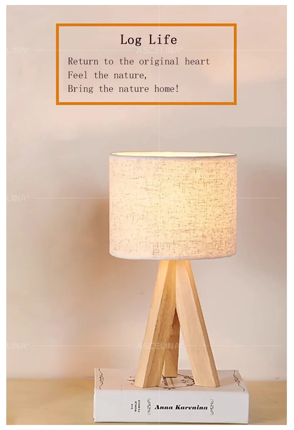 Nordic Wood Table Lamp E27 Blub Fabric Lampshade Desktop For Bedroom Study Book Shop Living Room LED Decorative LIghting Fixture