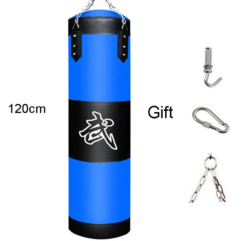 Punch Sandbag Heavy Boxing Punching Bag with Ceiling Hook Steel Chain Fitness Training MMA Kickboxing Muay Thai Karate Taekwondo