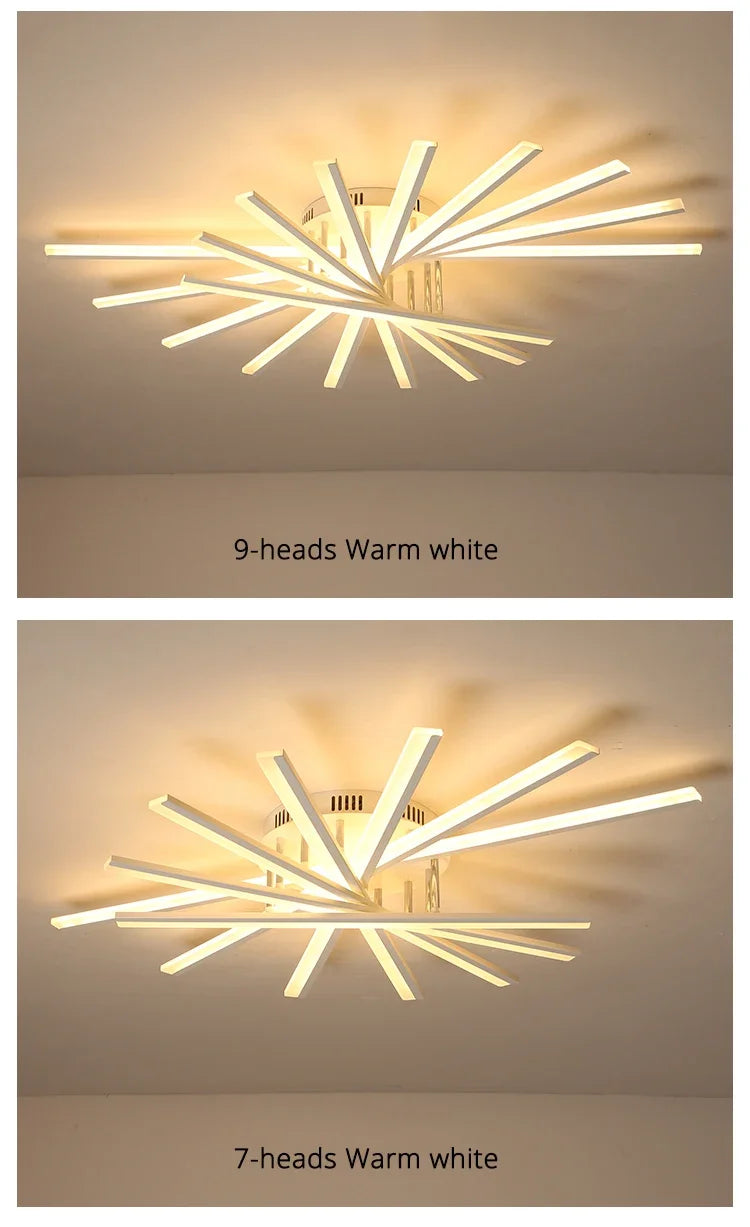 Modern Nordic LED Chandeliers Indoor Lighting Study Living Room Bedroom Lamps Gold/Black/White Lustre Pendant Lights fixtures