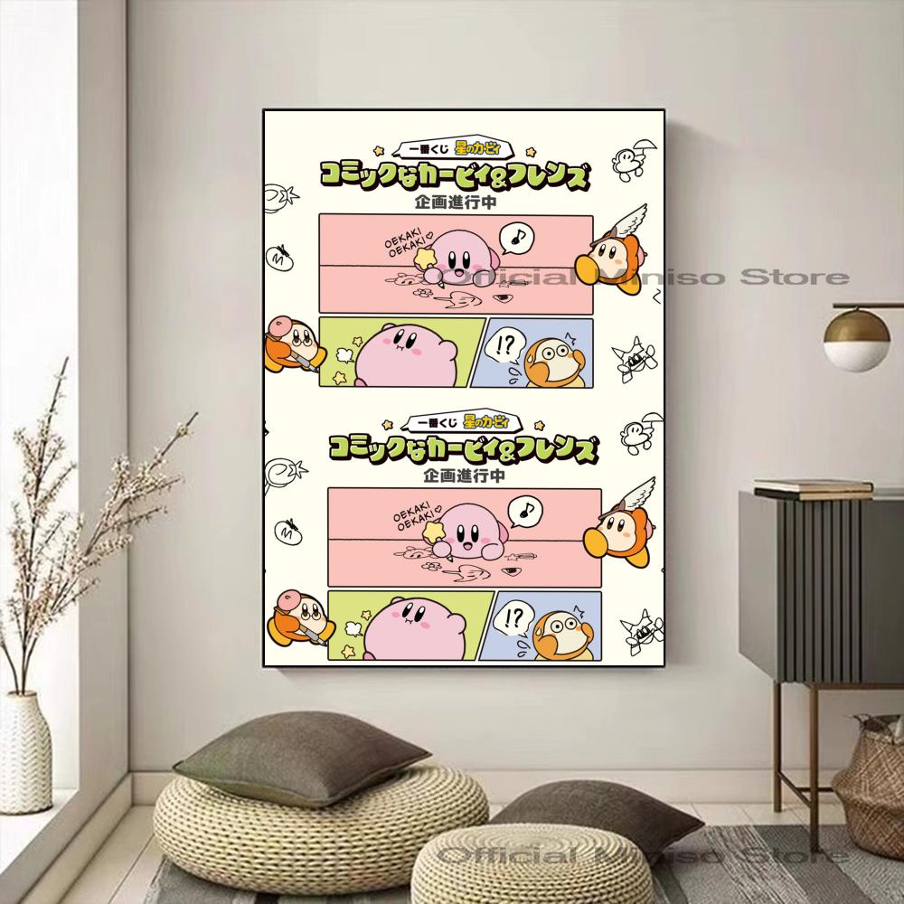 Cartoon Cute K-Kirby Poster Poster Paper Print Home Living Room Bedroom Entrance Bar Restaurant Cafe Art Painting Decoration