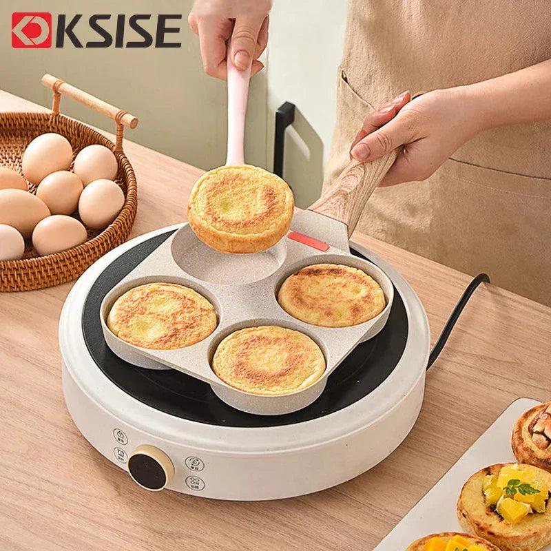 KSISE Brand Authentic Aluminum Breakfast Pan & Steak Frying Pan - Non-Stick Cookware, High-End and Elegant, Cooks Four Eggs