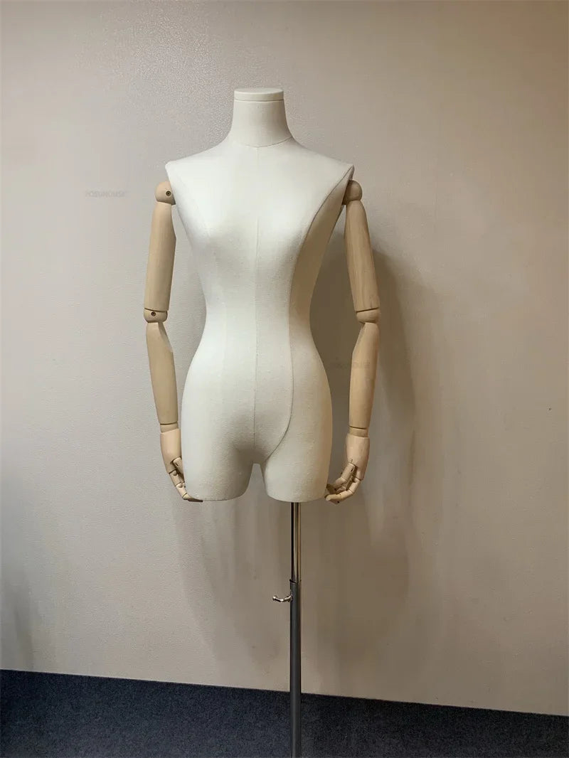 Korean Mannequins with Metal Base Half-length Mannequin for Women's Clothing Store Window Display Stand Commercial Model Props