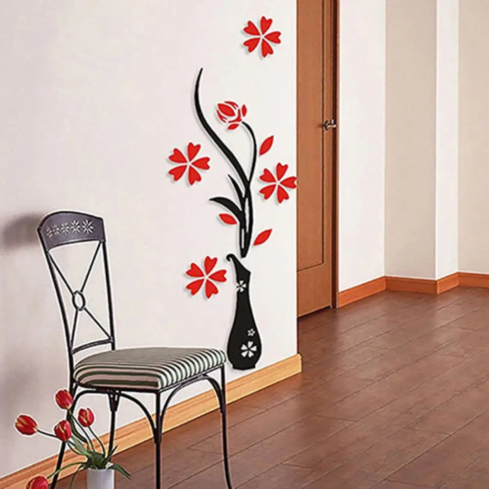 FloraVista 3D Vase Wall Sticker