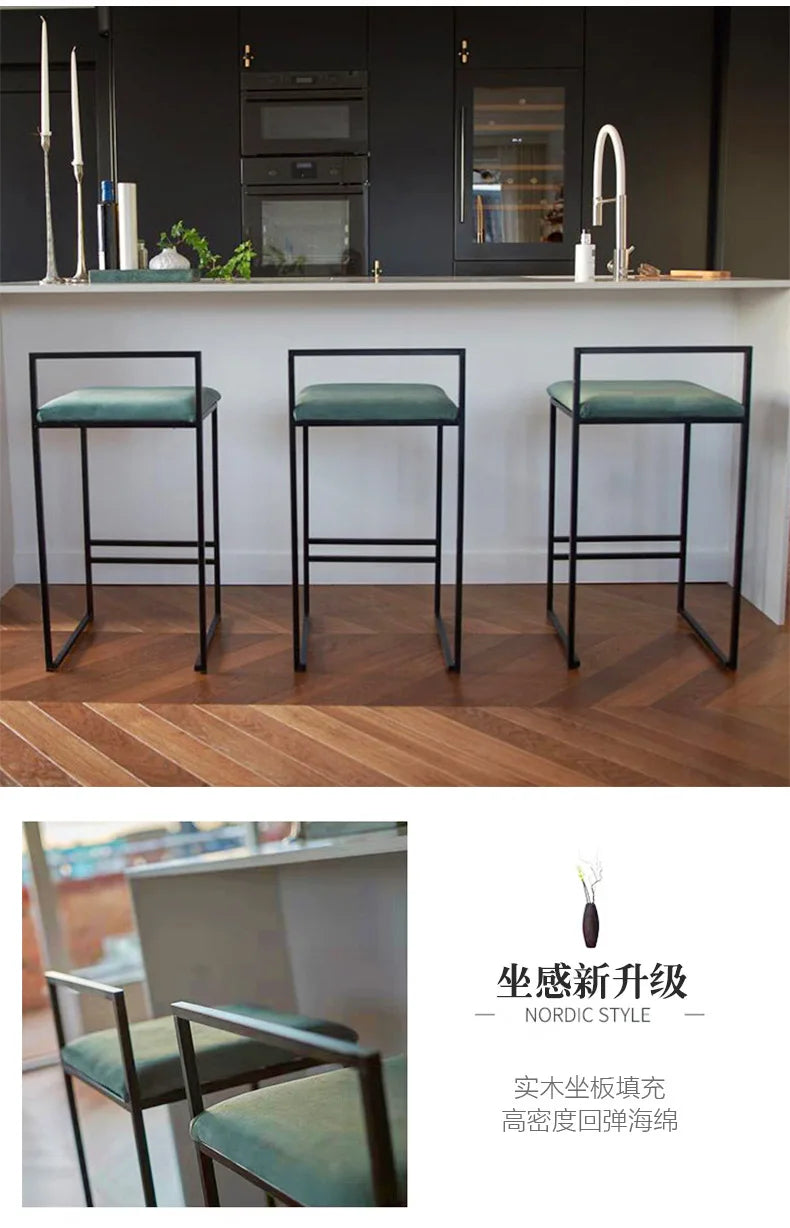 Tall Modern Bar Stools Garden Minimalist Iron Office Dining Chair Reception Banquet Designer Silla Bar Furniture Counter TD50DC