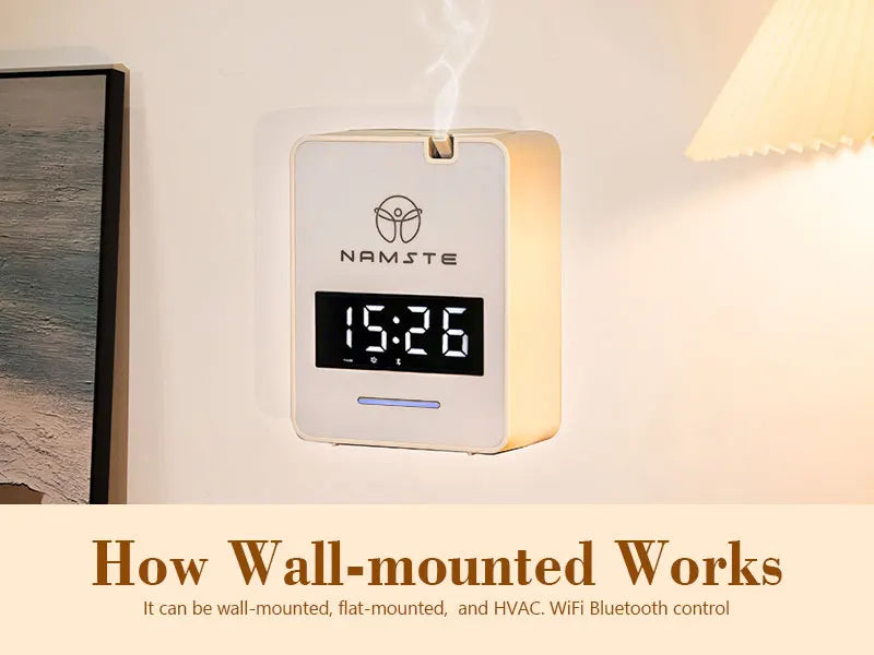 Namste WIFI Bluetooth Diffuser Aromatherapy 300ML Capacity Air Purifier Essential Oil Fresheners for Home 1000m³ HVAC 8W Power