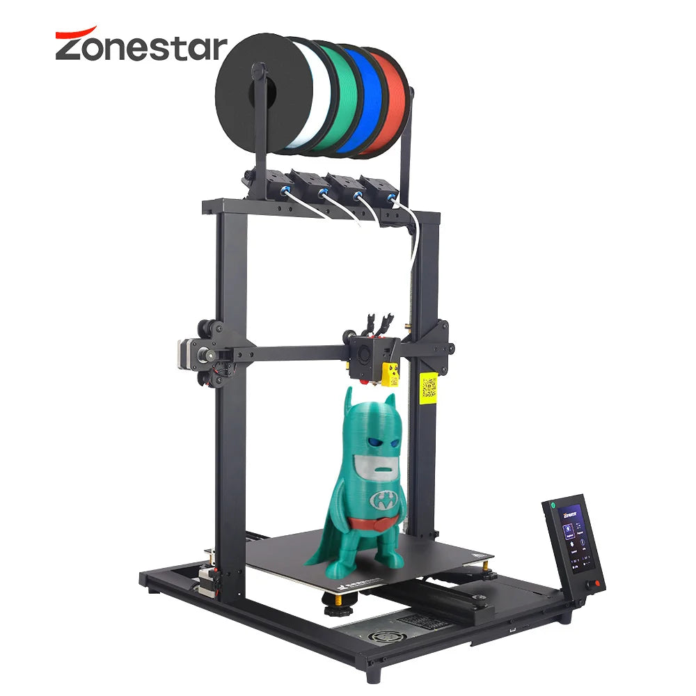 ZONESTAR New Upgrade 4 Extruder 4-IN-1-OUT Mix Multi Color Large Size High Precision Resolution 3D Printer DIY Kit Z8PM4Pro MK2