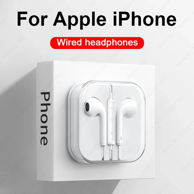 Luxury For Apple Headphones For iPhone 14 13 12 11 Pro Max Mini Earphones XR X XS Max 8 Plus Wired Bluetooth Earbuds Accessories