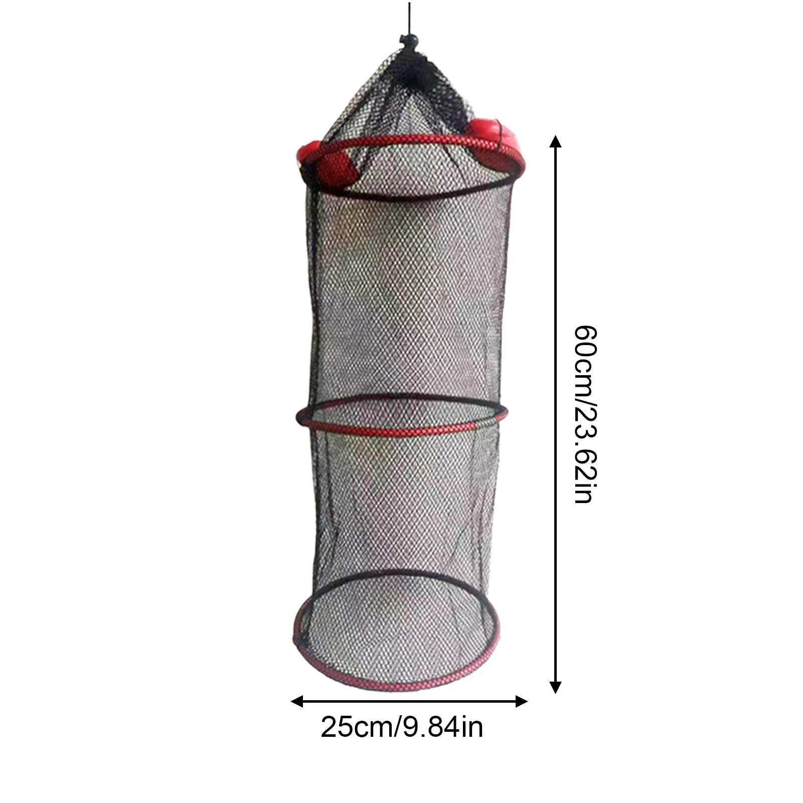 2024 Floating Fish Protection Sea Fishing Net Mesh Quick-drying Folding Fish Cage Thickened Woven Fish Basket