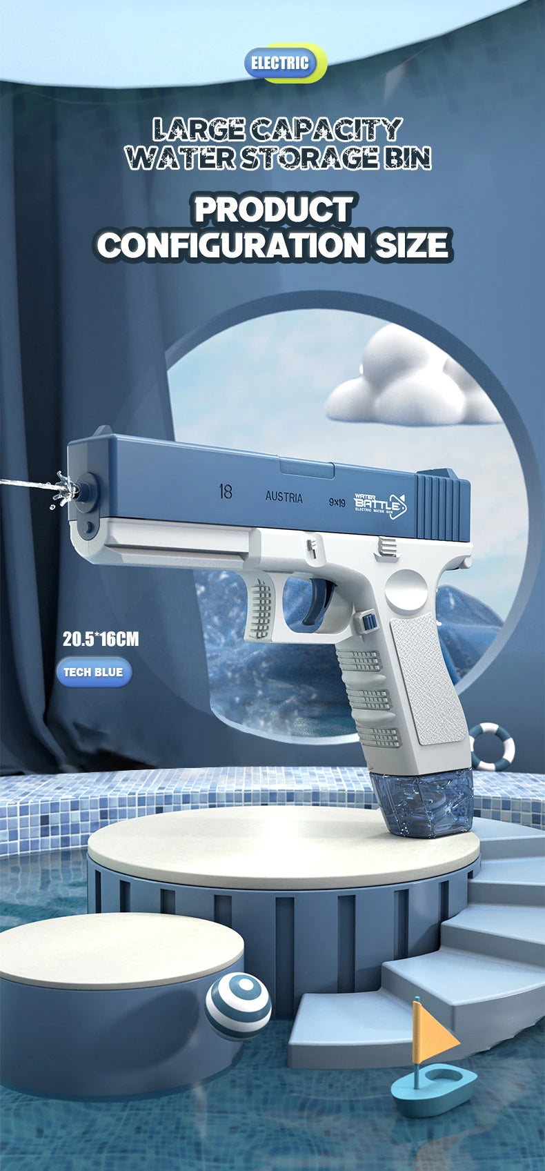 Automatic Water Gun Pistol Electric Portable Guns Children Pool Beach Outdoor games Fight Shooting Squirt Toys for Boys Kid