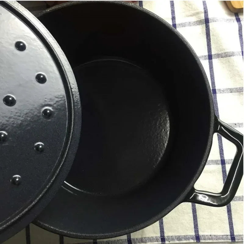 Versatile Green Enamel Cast Iron Pot  Cookware High-End Cooking Pot Multifunctional Kitchen Essential for Gourmet Cooking