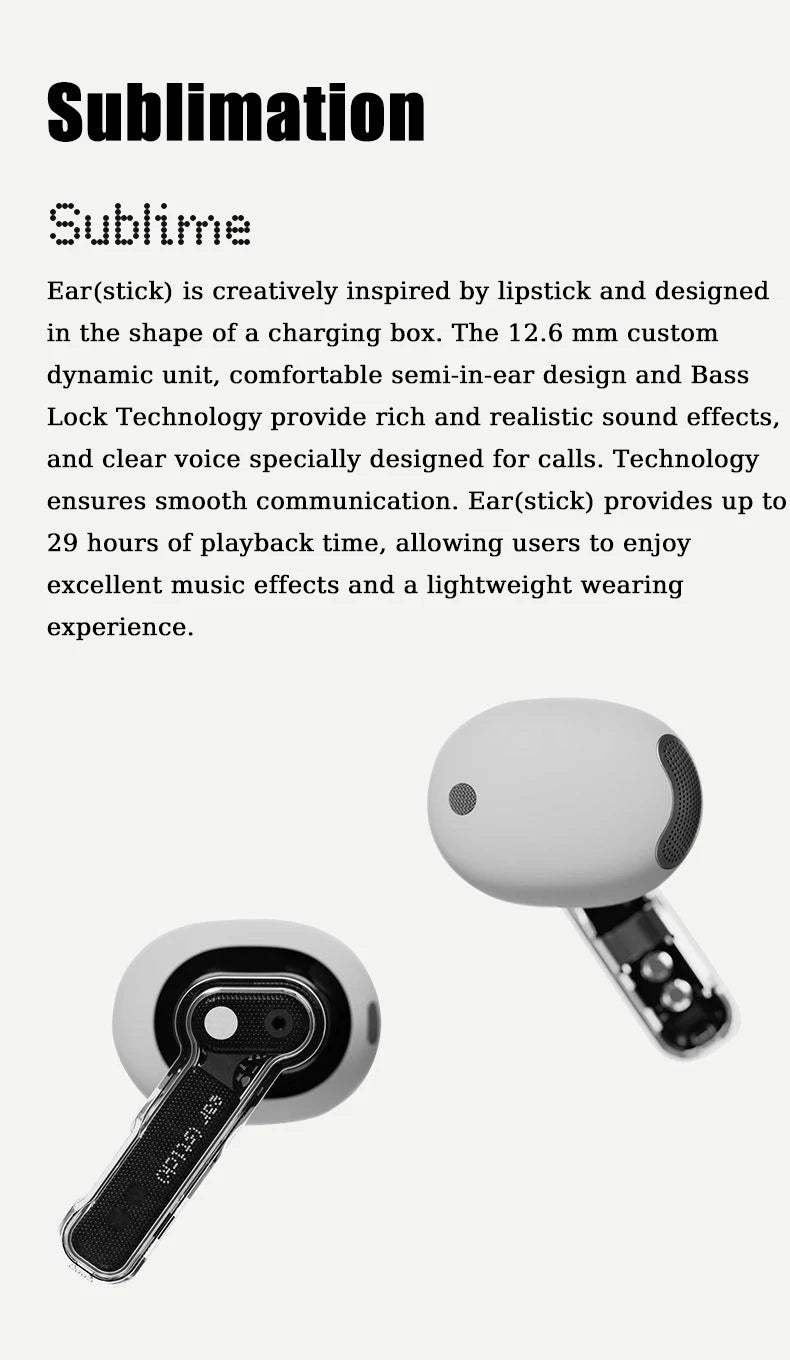 Nothing (Stick) True Wireless Bluetooth Headphones 5.2 Apple Android Universal Comfortable Sports Headphones Luxury Charging