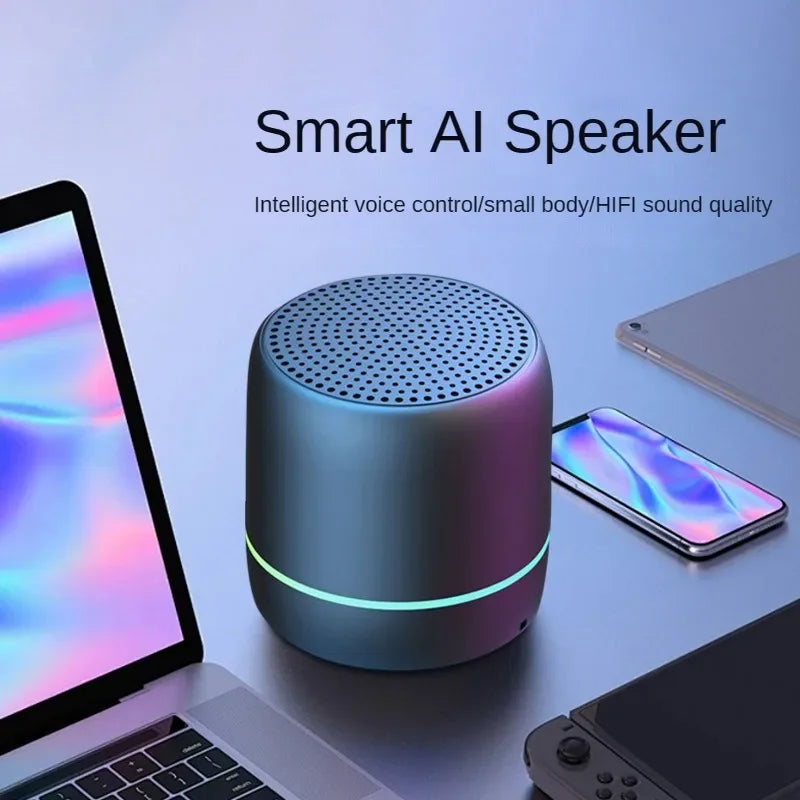 Wireless Bluetooth Speaker AI Intelligent Voice Control Mini Speaker Portable Subwoofer Outdoor Mini Subwoofer  Speakers