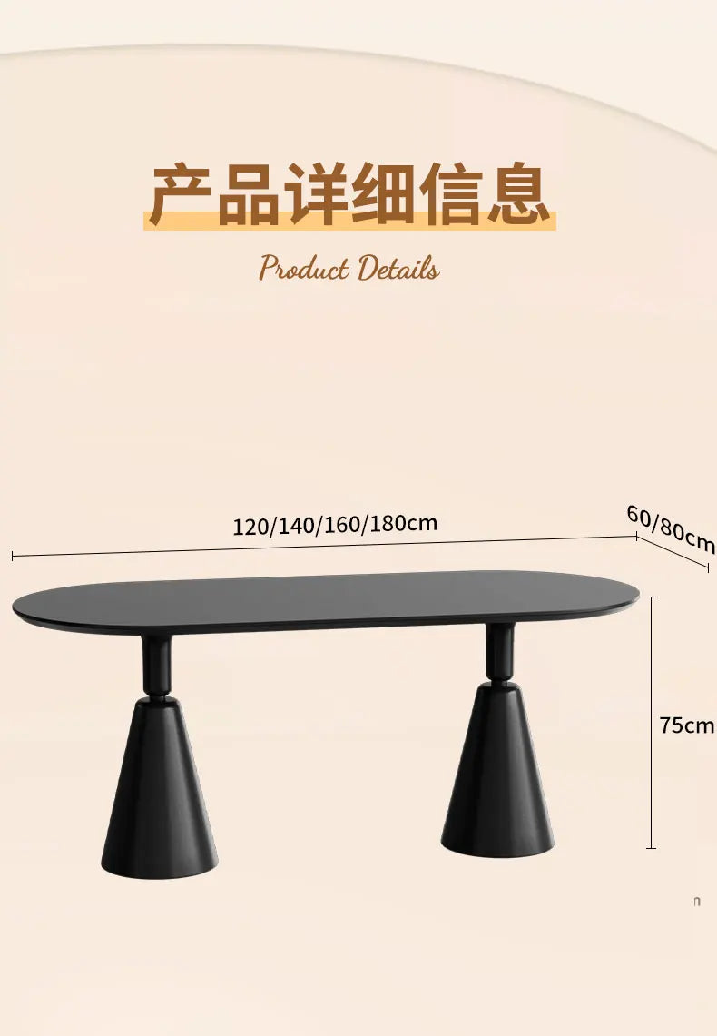 Modern Design Dining Table Simple Nordic Study Black Kitchen Table Oval Minimalist Juegos De Comedor Home Furniture HD50CZ