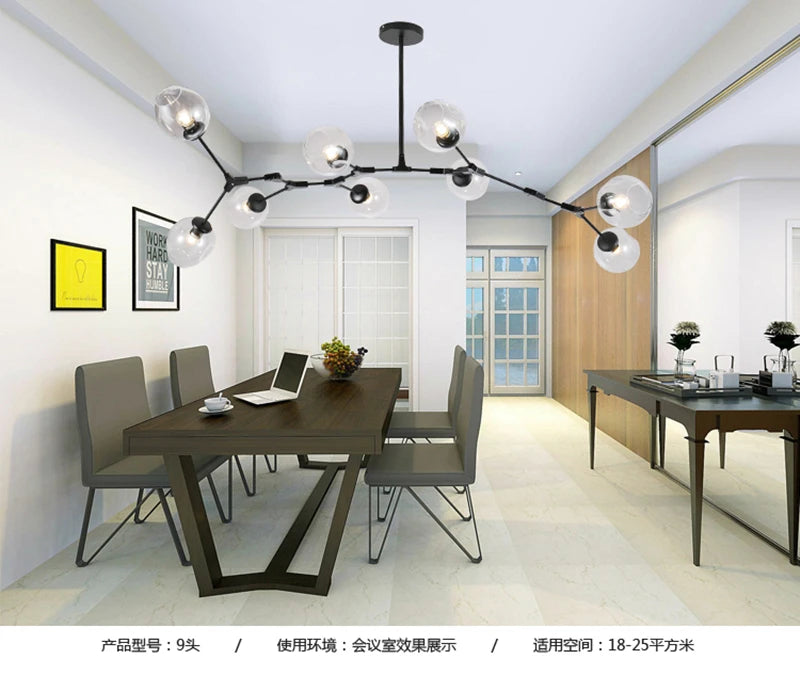 Modern Glass Bubble Chandelier For Living Room Dining Island Suspension Lamp Light Designer Branching Fixtures Hanging Luminaire