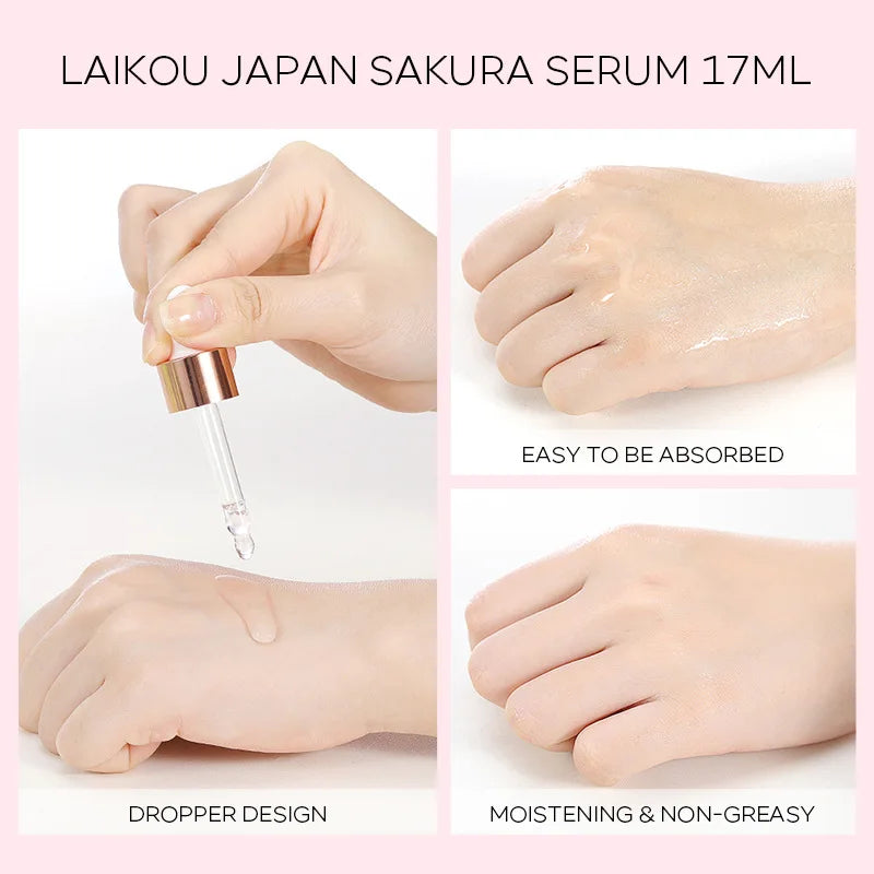 LAIKOU Serum Japan Sakura Essence Balance Grease  Hyaluronic Acid Pure Brightening Rejuvenation Skin Care Face Serum