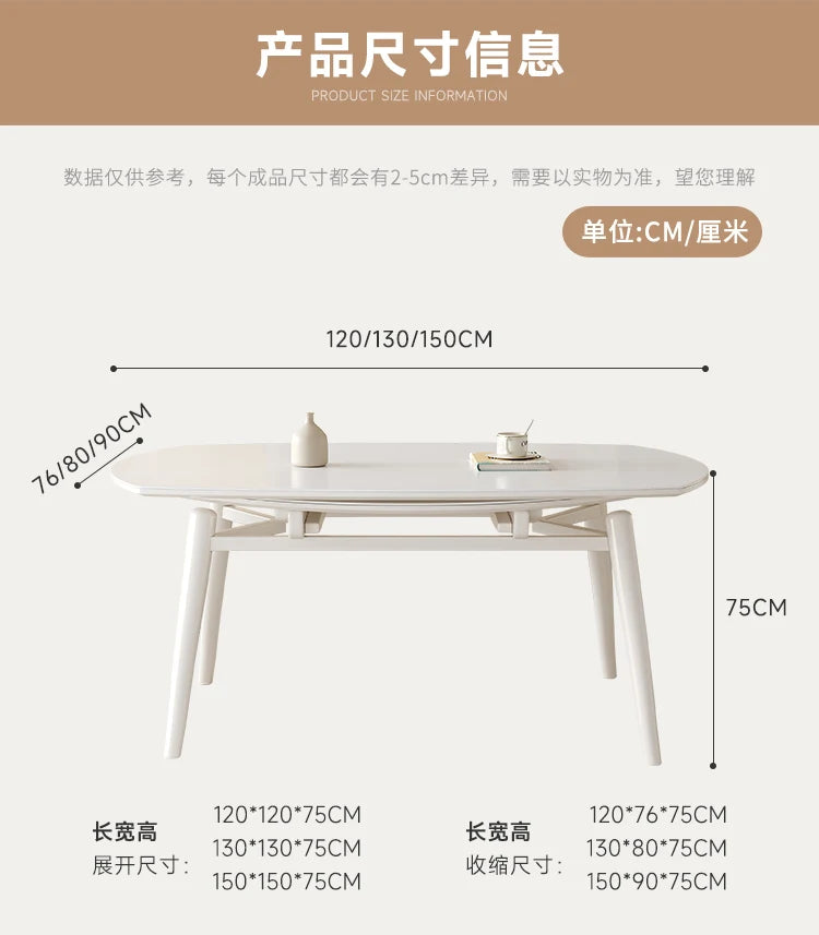 Design Folding Dining Table Extendable White Nordic Slate Center Table Modern Simple Mesas De Comedor Kitchen Furniture HD50CZ