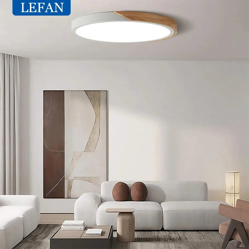 LED Modern  Ceiling Light  Ultra Thin Lighting Surface Mount Wood Lamp Fixture Living Room Home Decor Balcony