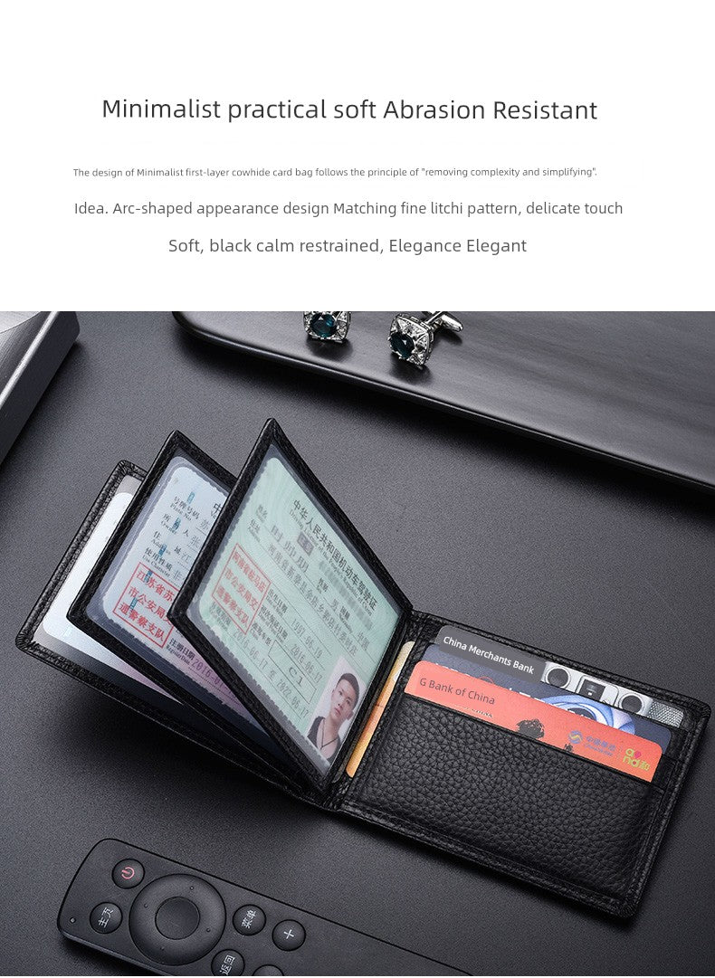 Men's Motor Vehicle Card Holder 2-in-1 Driving License Leather Case