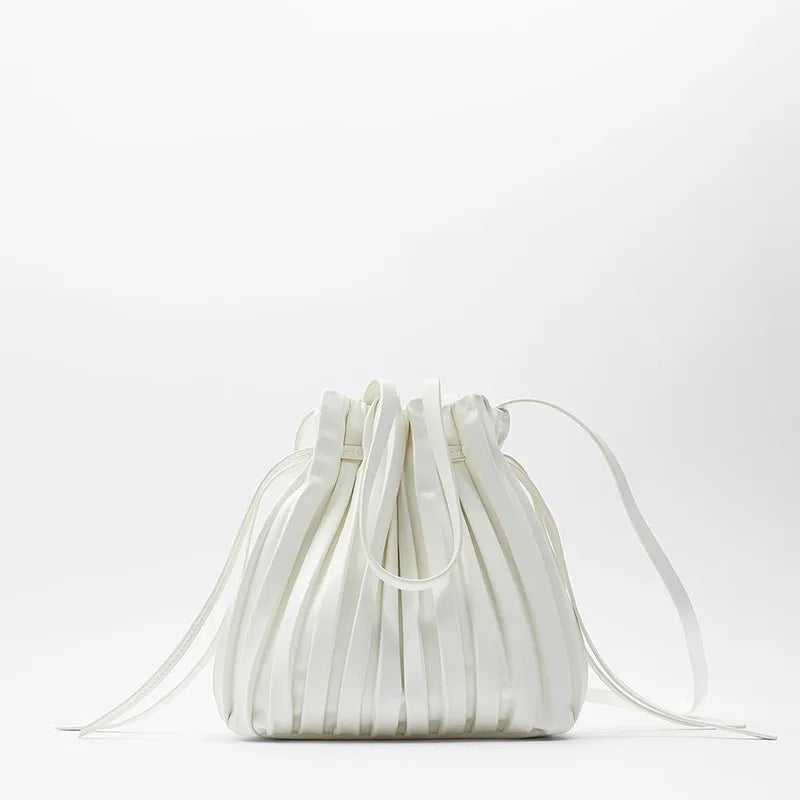 Women Pleated Bucket Crossbody Bags