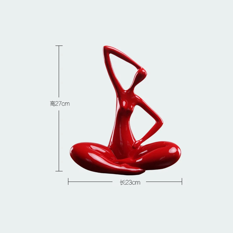 Modern Resin Creative Beauty Body Sculpture Crafts Resin Yoga Girl Character Luxury Figurines High-end Gifts Home Decoration