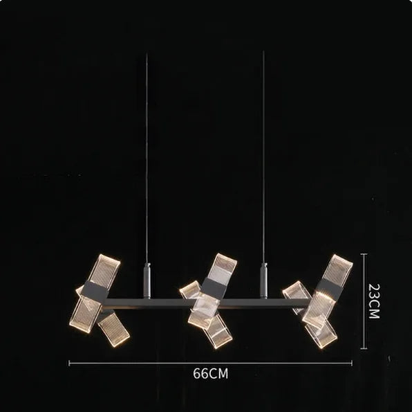 Black Chandelier Creative Dining Living Room Bedroom Smart Lighting System Acrylic Base Pendant Light Luxury Room Hanging Lamp