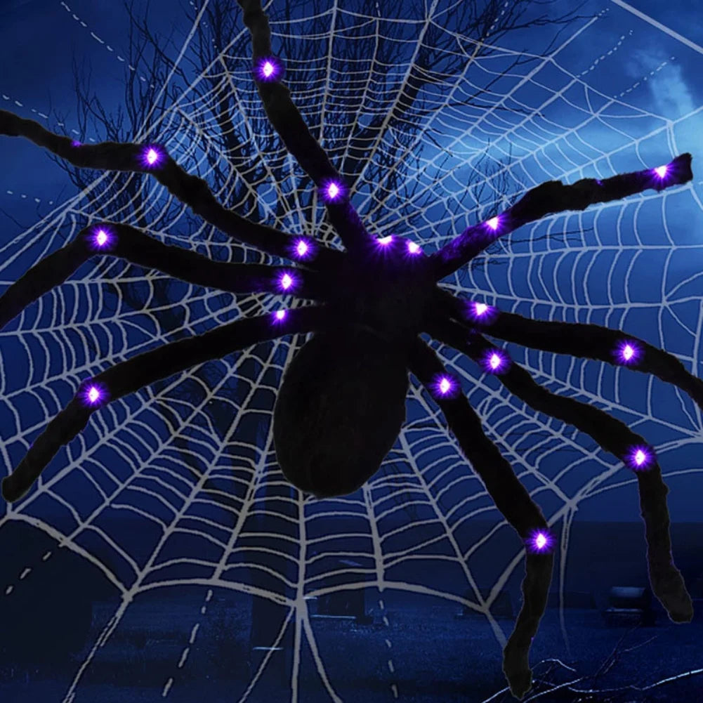 Light-up Spider Halloween Decoration,Big Lighted Spider for Scary Halloween Outdoor Indoor Yard Home Party Haunted House Décor