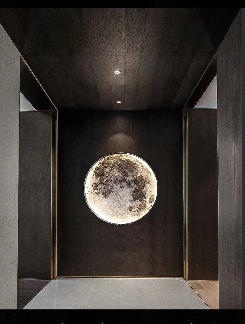 Modern minimalist moon wall lamp creative mural living room background wall decoration lamp art bedside wall light