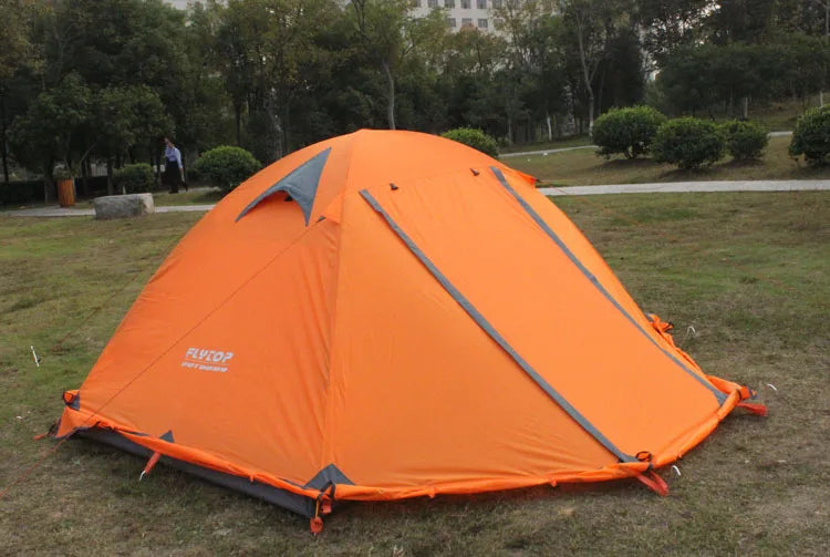 Flytop 2-3Persons 4Seasons Skirt Tent Camping Outdoor Double Layers Aluminum Pole Anti Snow Travel Family Ultralight Tourist