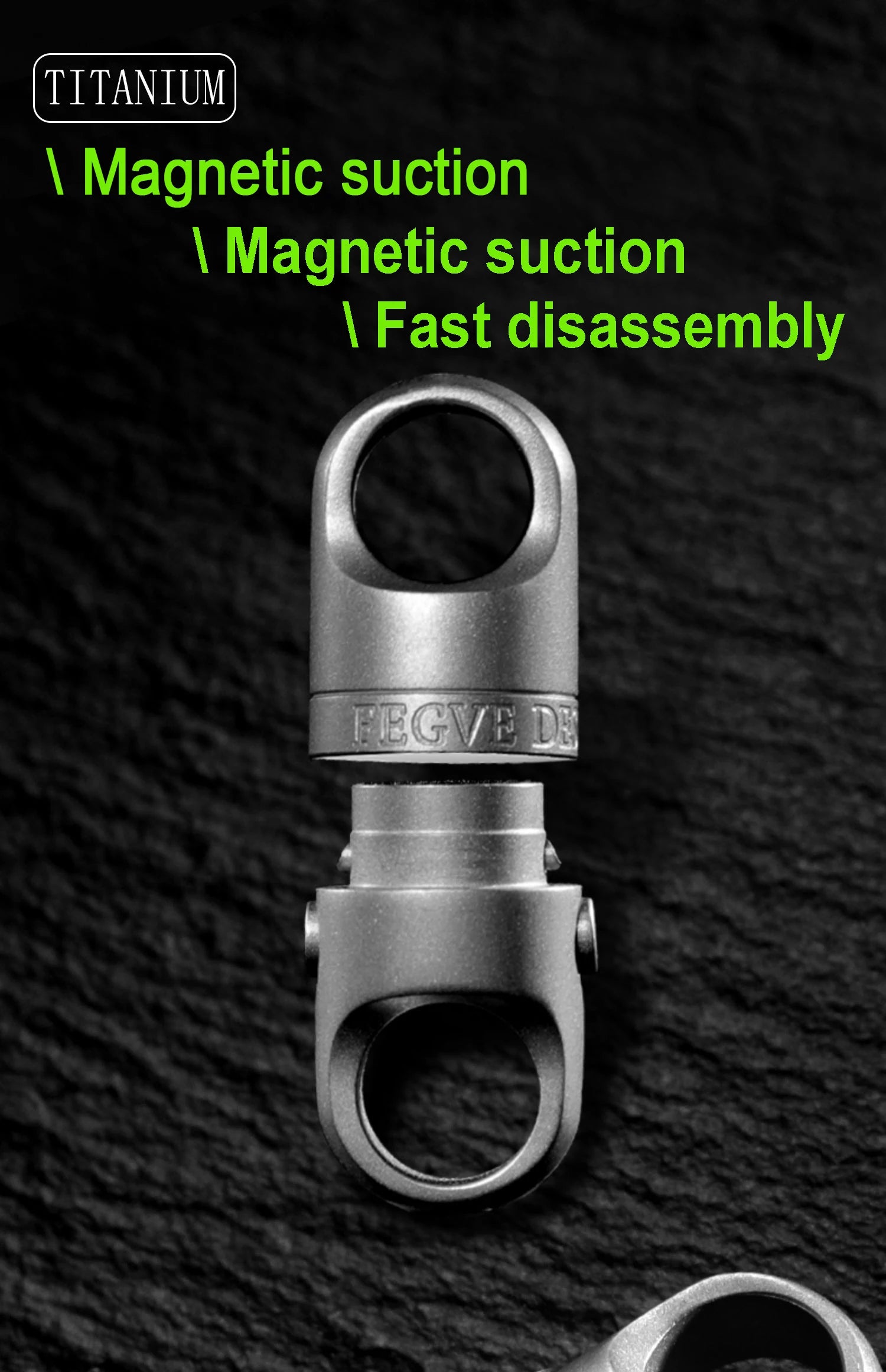 High Quality Titanium Alloy Magnetic Suction Car Keychain Key Ring Men Can Rotate 360° Quick Release Key Chain Push Pull Buckle