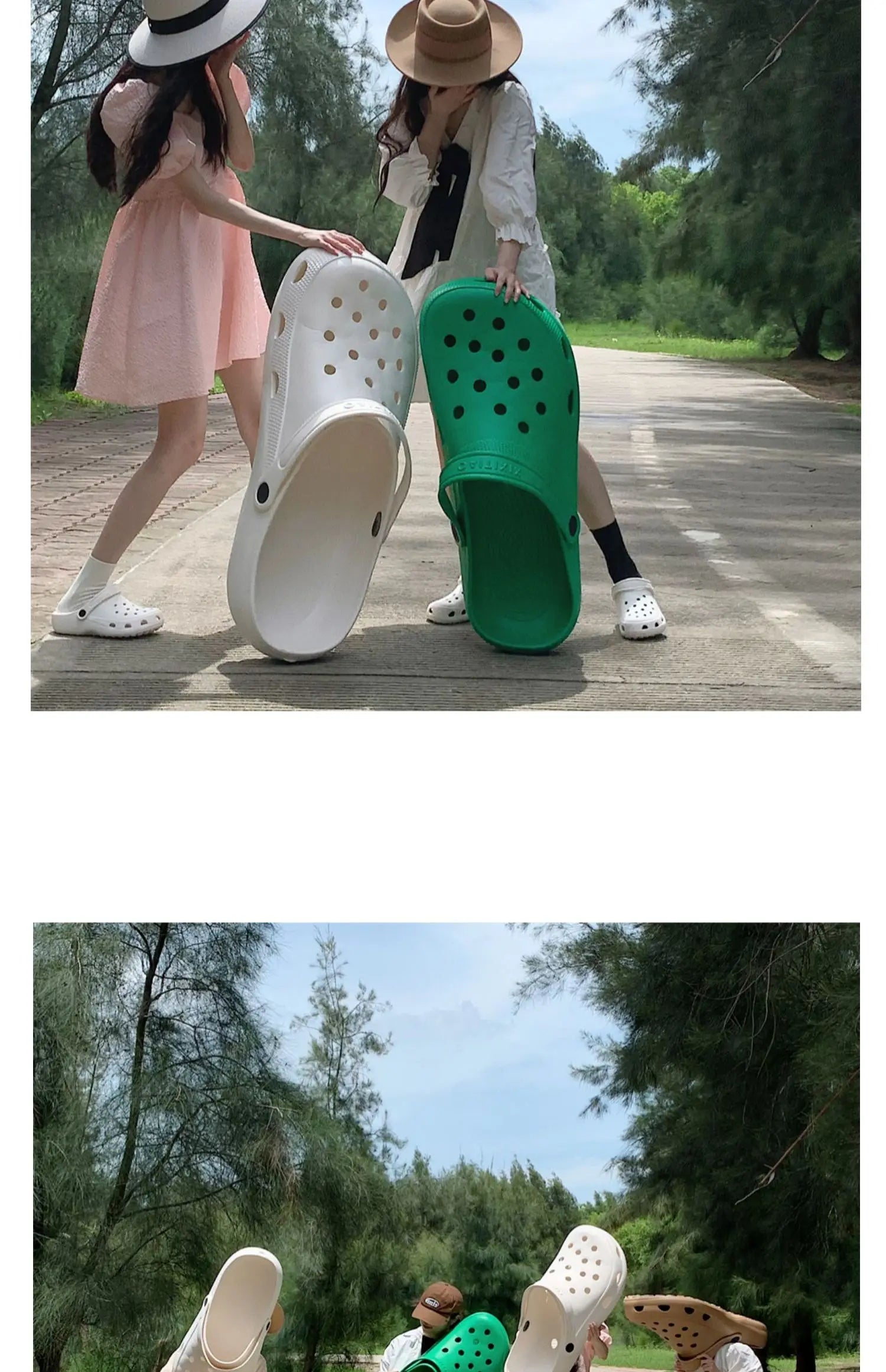 Thin strips, funny shooting video, creative props, slippers, summer seaside toys, large holes, shoes, dog kennel, cat kennel