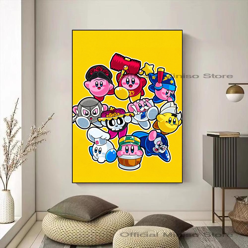 Cartoon Cute K-Kirby Poster Poster Paper Print Home Living Room Bedroom Entrance Bar Restaurant Cafe Art Painting Decoration