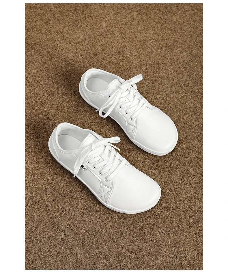 Men Shoes Wide Barefoot Shoes for Men Minimalist Leather Casual Shoes Breathable Comfortable White Shoes Walking Sneakers