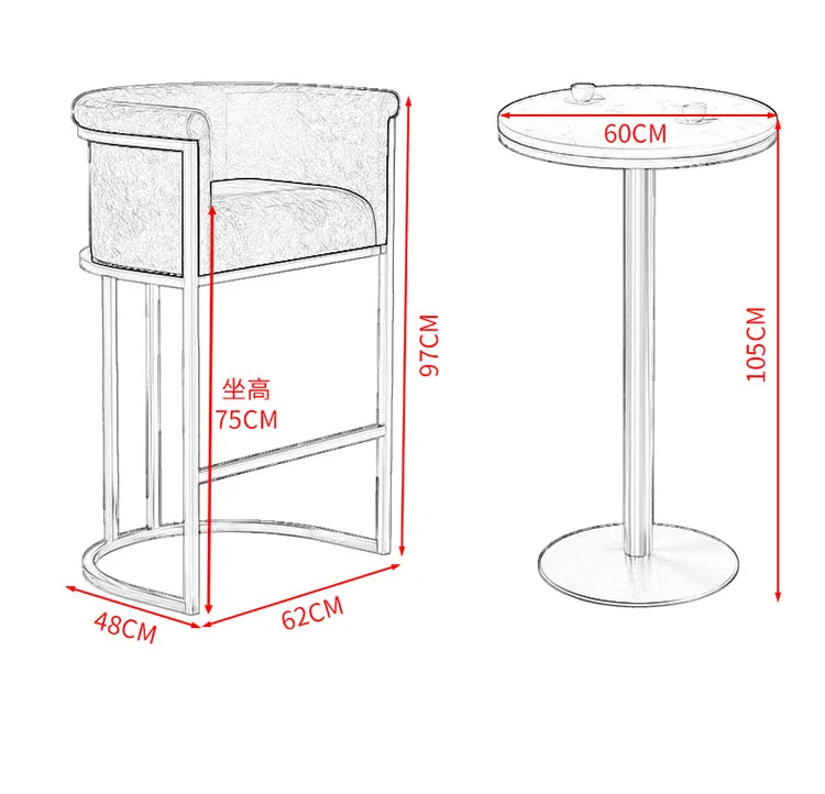 Nordic Garden Bar Stools Reception Desks Modern High Luxury Furniture Manicure Minimalist Cadeira Bar Furniture Counter TD50DC