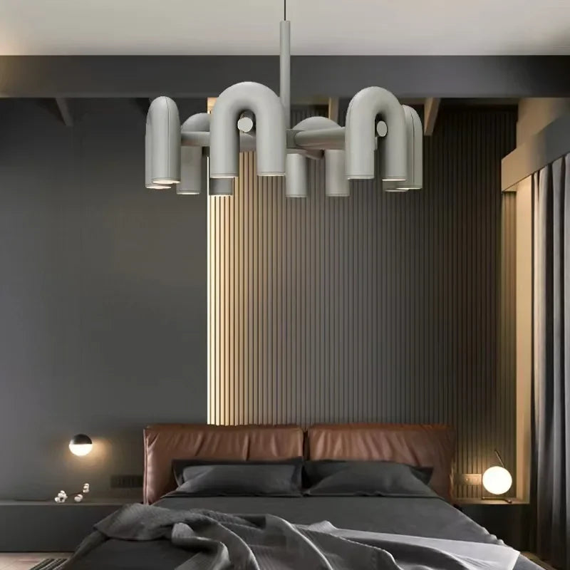 Modern U-shaped Water Pipe Chandelier Designer Personality  Living Room Pendant Lamp Nordic Restaurant Bedroom Hanging Light