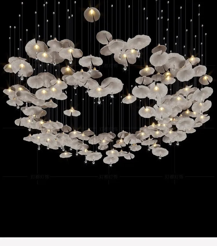 Personalized mushroom chandelier exquisite crystal light high-end atmospheric hotel lobby villa living room lighting