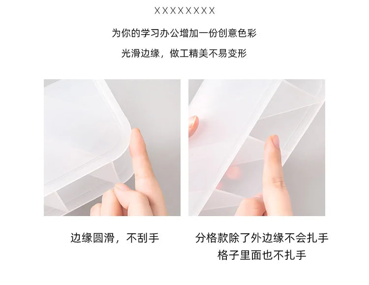 Oblique Insert Pen Holder Storage Box Pp Material Transparent Creative Simple Pen Bucket Office Desktop Student Stationery Set