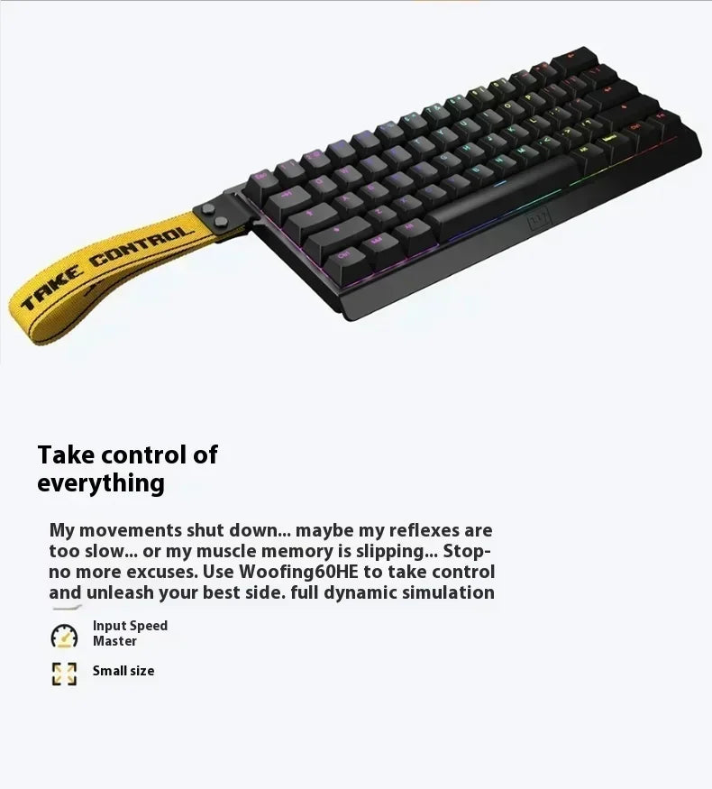 Wooting 60he Esports Level Magnetic Axis Keyboard Low Delay High-Performance Quick Trigger Professional Gaming Keyboard Gift