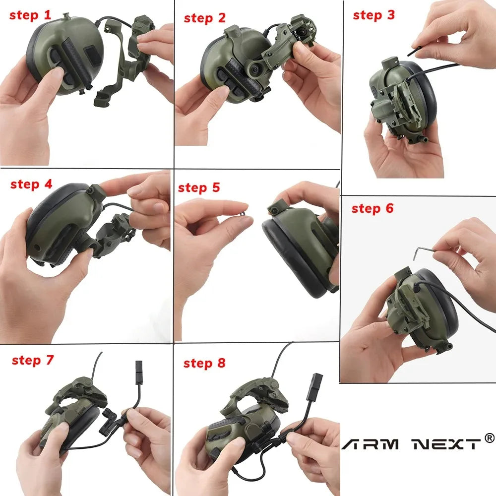 Tactical Headset Picking Noise-Cancelling Headset for Military Headset Sound amplification Radio PTT Adapter Mobile Headphone