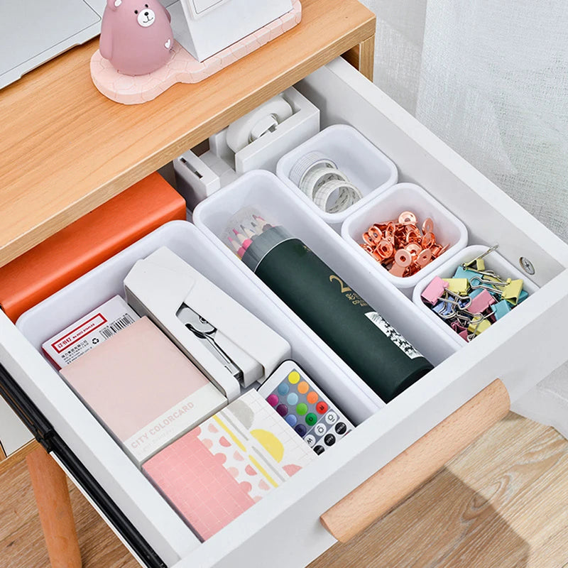 13Pcs Drawer Organizers Separator for Home Office Desk Stationery Storage Box for Kitchen Bathroom Makeup Organizer Boxes