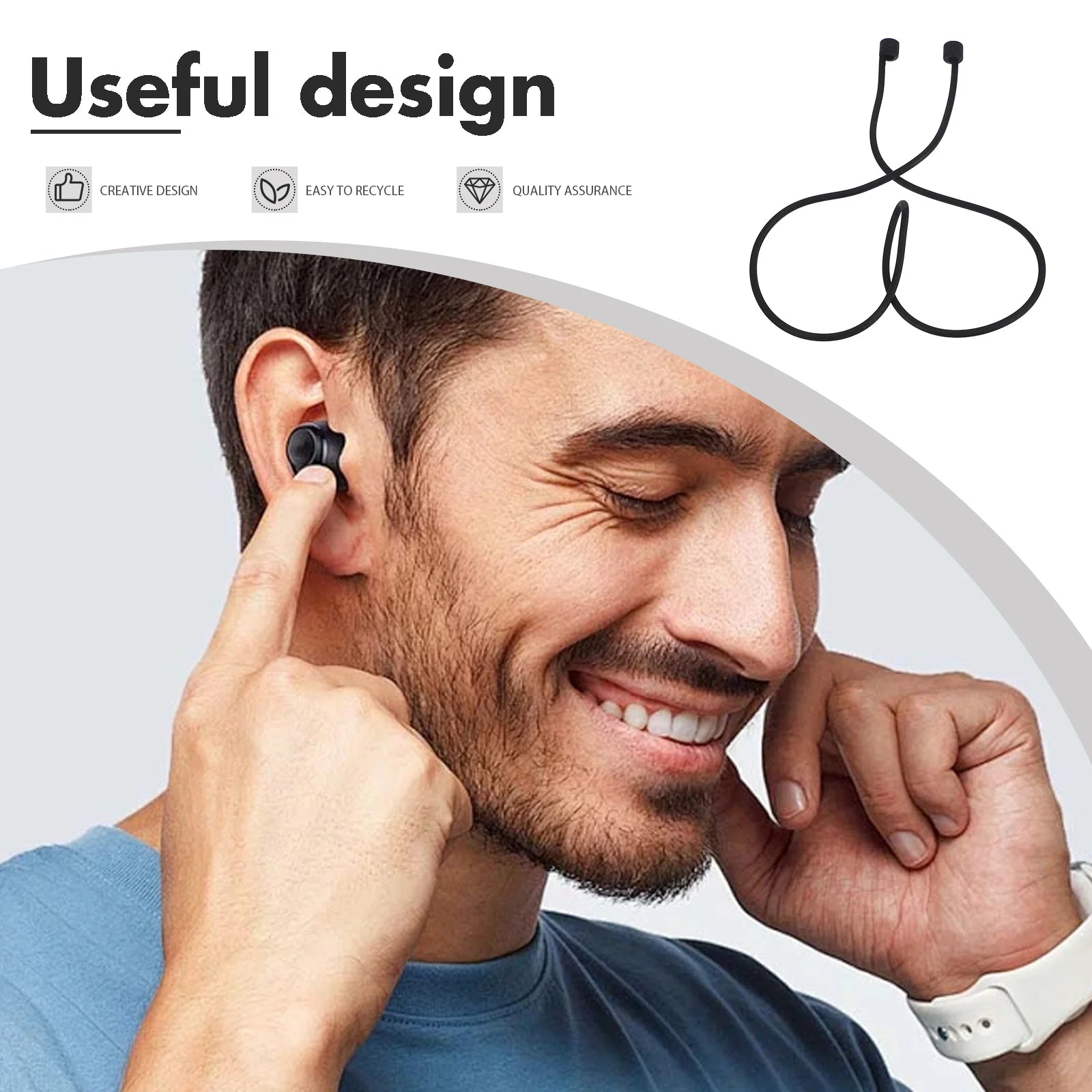 Accessories Snoring Headphone Lanyard Travel Ear Buds Loop Earplugs under Desk Hanger 5300X070X030CM Silica Gel Silicone