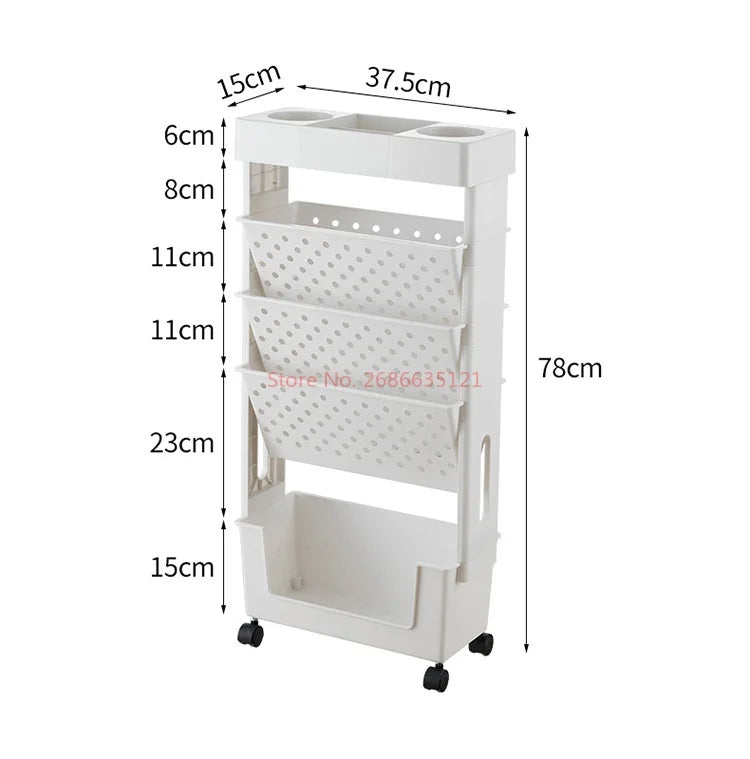 Multi functional household movable classroom desk book storage rack small cart multi-layer stationery sorting shelf book bookshe