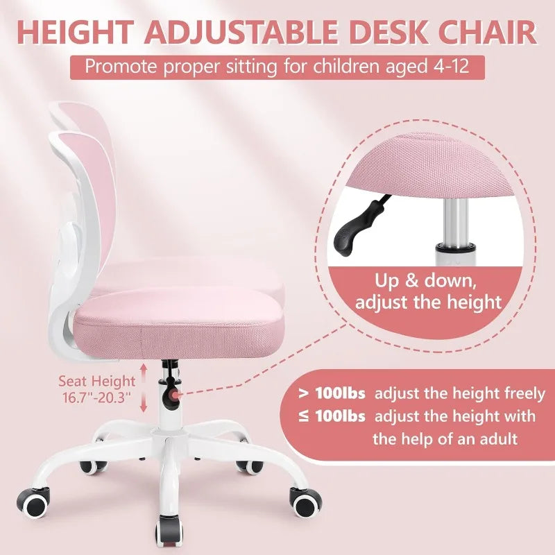 Primy Kids Desk Chair, Ergonomic Children Study Computer Chair Adjustable, Breathable Mesh Office Chair