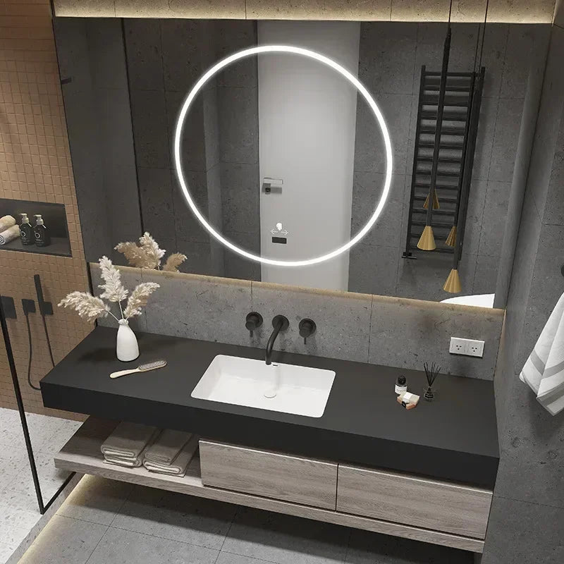 Modern Wall-Hung Vanity Combo with Mirror Light