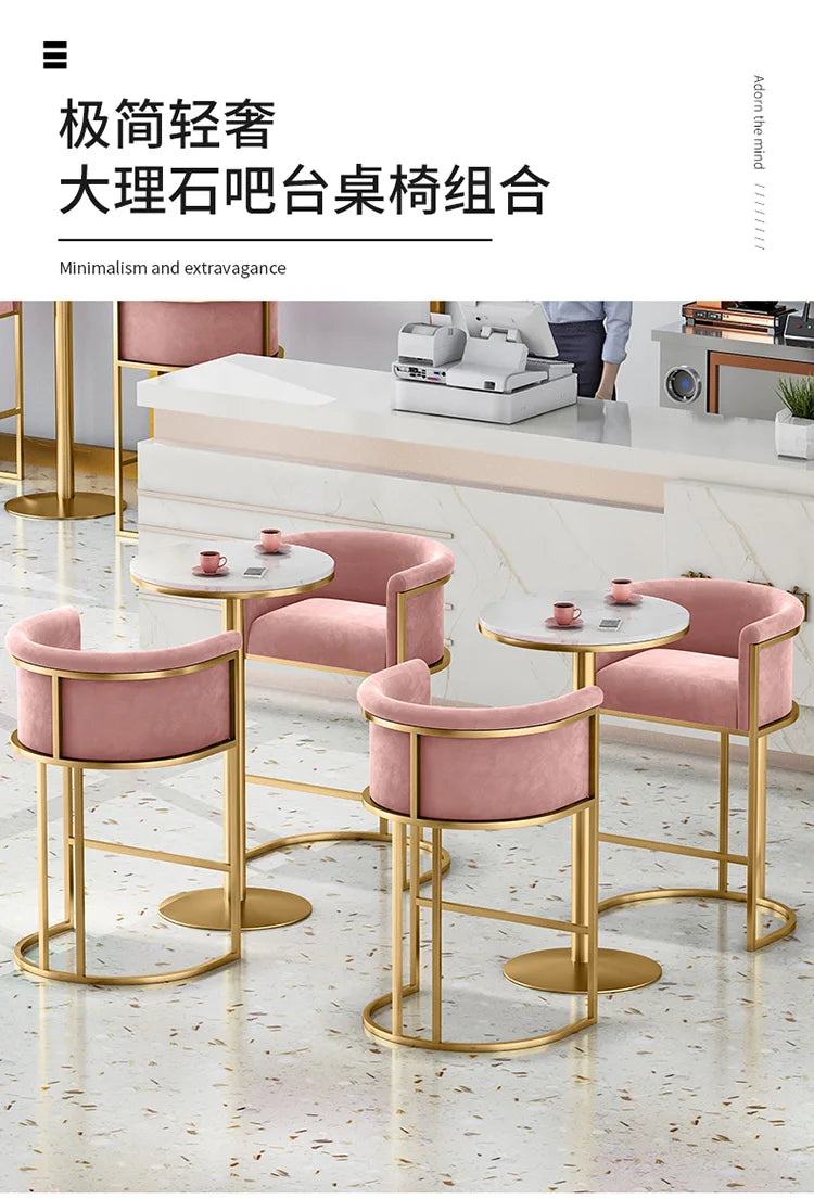 Nordic Garden Bar Stools Reception Desks Modern High Luxury Furniture Manicure Minimalist Cadeira Bar Furniture Counter TD50DC