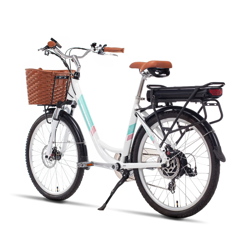 24 inch urban electric bicycle princess frame detachable lithium battery 400W assist electric bicycle city ebike