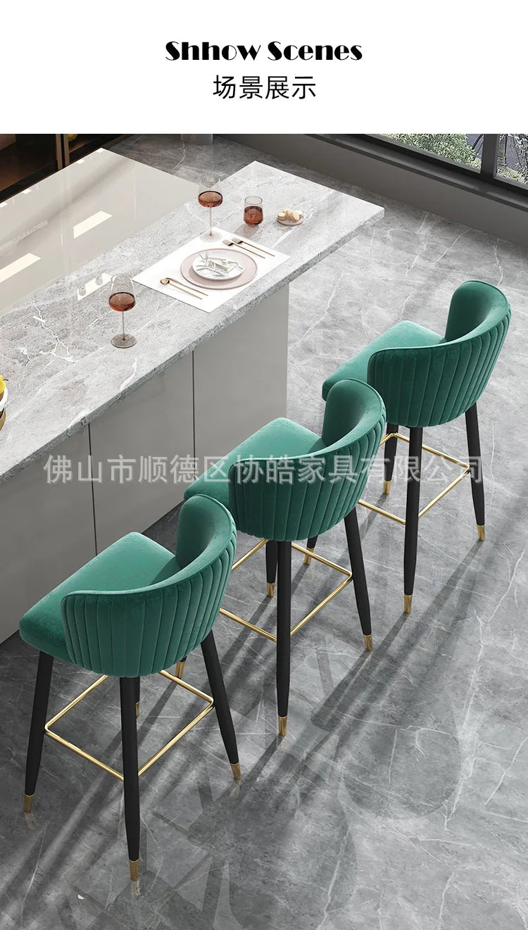 Kitchen Luxury Bar Stool Cafe Salon Design Counter Office Chair Manicure Gaming Reception Bancos Para Barra Bar Furniture TD50DC