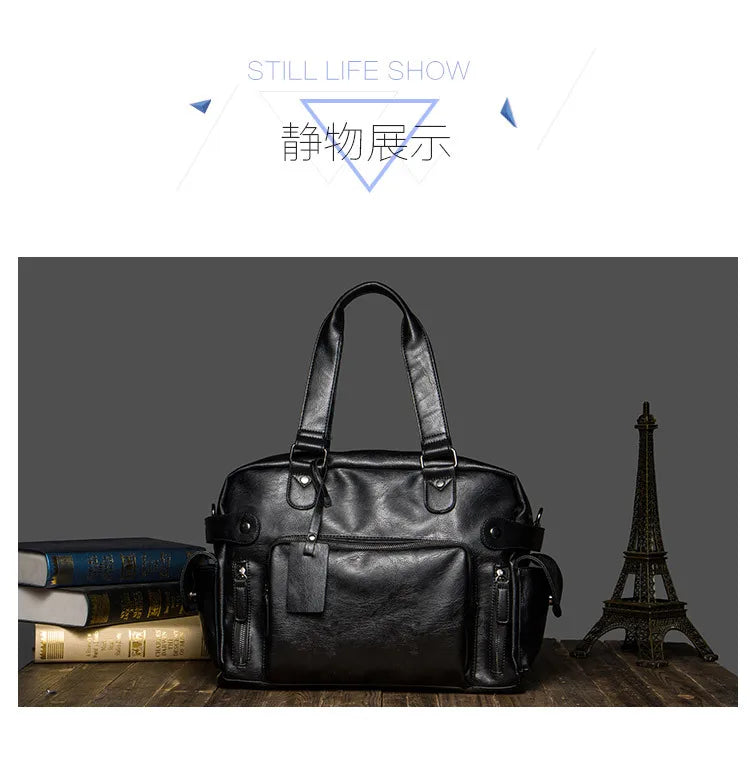 Classic Men's Handbags Luxury Design Top-Handle Bag Men Shoulder Messenger Bags Fashion High Capacity Travel Crossbody Bags Male