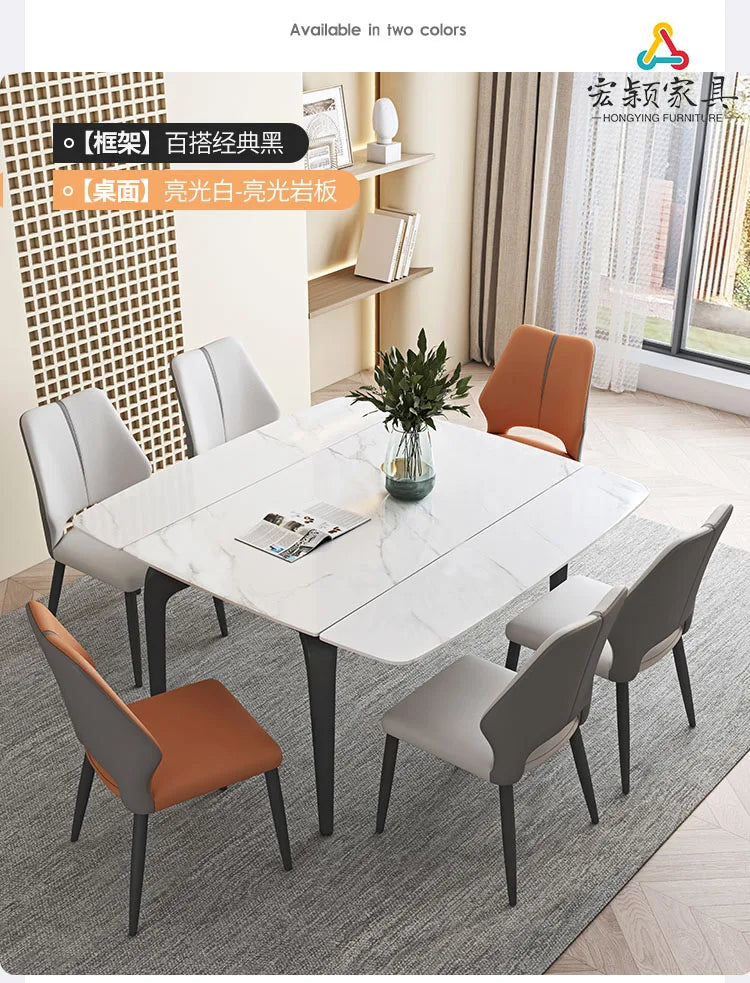 Extendable Poker Dining Table Study Folding Slate Modern Coffee Tables White Simple Tavoli Da Pranzo Kitchen Furniture HD50CZ