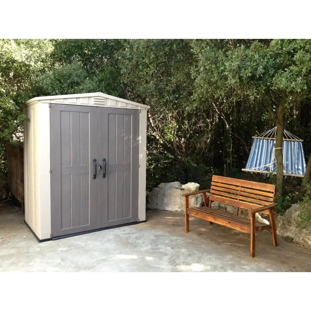 Factor 6x3 Outdoor Storage Shed Kit-Perfect to Store Patio Furniture, Garden Tools Bike Accessories, Beach Chairs