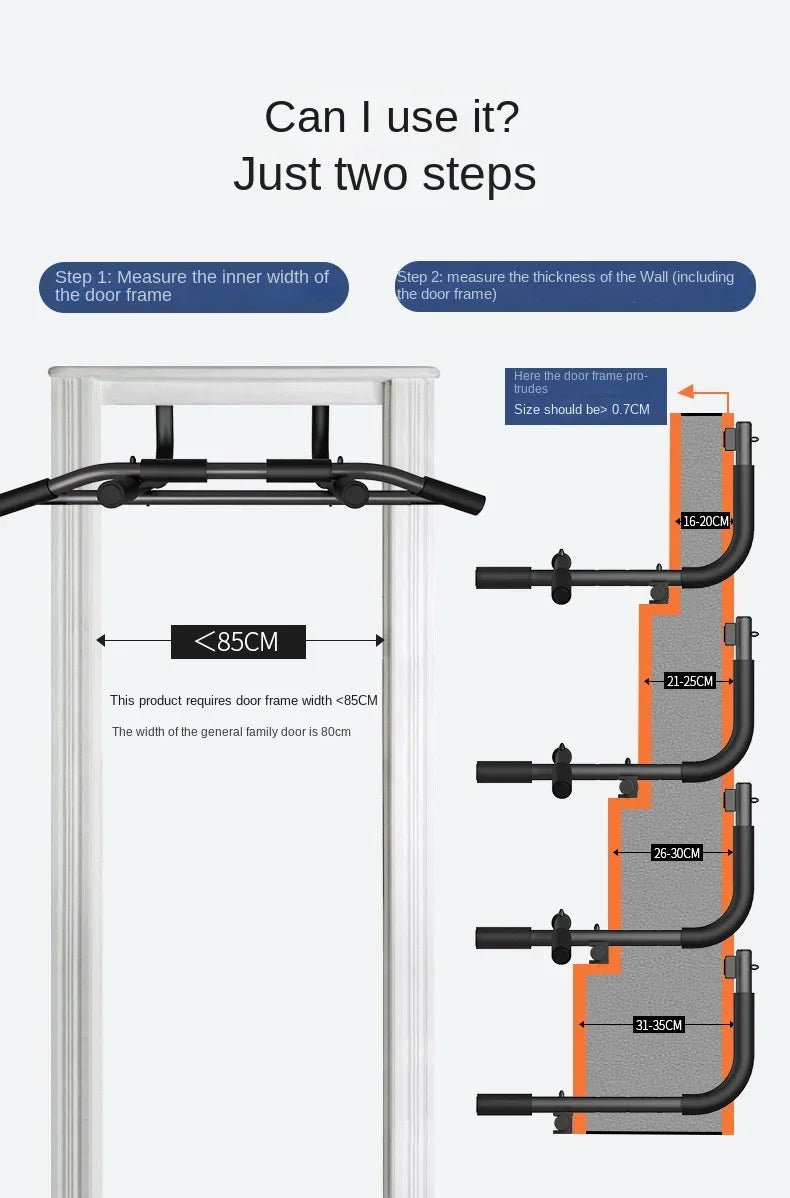 Multifunctional Door on Single Parallel Bars Interior Door Wall Door Frame Single Parallel Bars Pull-up Home Fitness Equipment